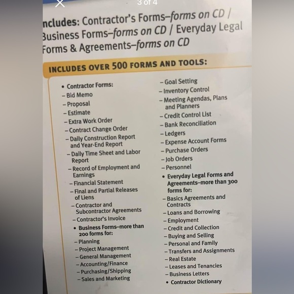 Adams “Contractors Library” forms on CD~ NEW - Picture 2 of 4